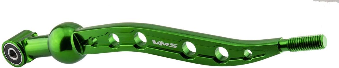 VMS RACING Dual Bend SHORT THROW SHIFTER in GREEN CNC Aluminum Compatible with Honda Civic (88-00) and Del Sol (93-97) EK EK4 EK9 EM1 EF EF9 EG EG6 EJ1 D15 D16 B16 B18 JDM