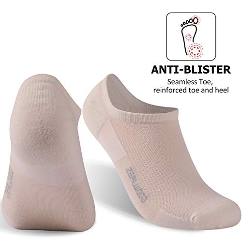Ankle Athletic Socks Zealwood Merino Wool No Show Socks Ultra-Light Running Tennis Golf Socks Summer Womens Mens Hiking Socks Women Moisture Wicking Low Cut Wool Socks Gifts For Her 3 Pairs Cream M #TOP2