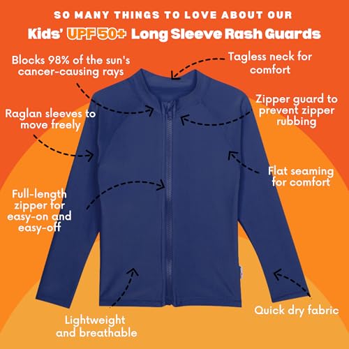 Image of SwimZip UPF 50+ Long Sleeve Rash Guard for Boys' and Girls' - Baby, Toddler, Kids
