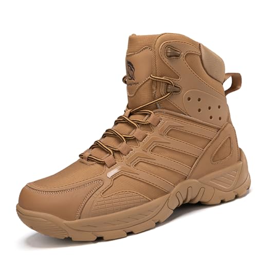 Genérico Botas Militares de Excursionismo Entrenamiento para Hombre Botas de Combate Tácticas Desierto,Marrón,47
