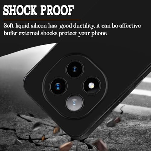 Image of Back Cover for Mi Redmi Note 14 Pro Plus 5G | Full Camera Protection | Premium Liquid Silicon Case | Flexible Bumper Case for Mi Redmi Note 14 Pro Plus 5G (Black)