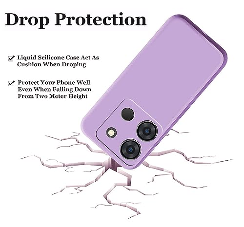 Image of A rtistque Liquid Silicone Back Cover Case for Infinix Smart 7 HD Shockproof TPU Soft Flexible with Camera Protection - Purple
