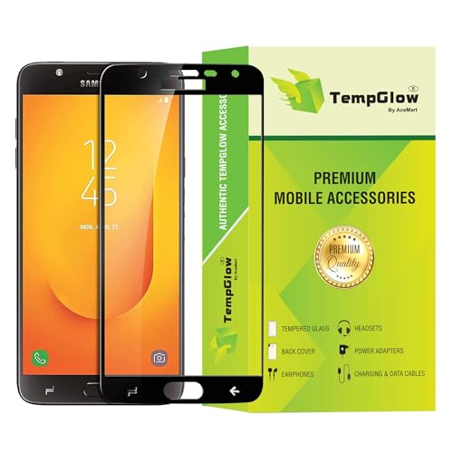 Image of Screen Protector for Samsung Galaxy J7 (Black) Tempered Glass Edge-to-Edge 6D Screen Guard With Installation Kit