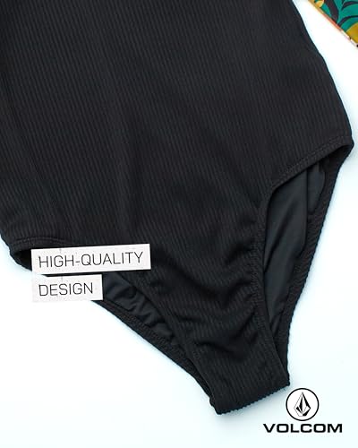 Image of Volcom Girls' Swimsuit Set - UPF50+ Quick-Dry Girls One Piece Swimsuits with Matching Swim Shorts for Swimming (Sizes: 2T-16)