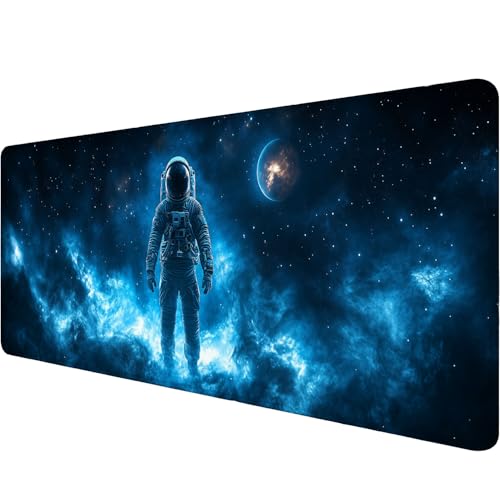 Tapis de souris de jeu XL astronaute et galaxie pour clavier d'ordinateur