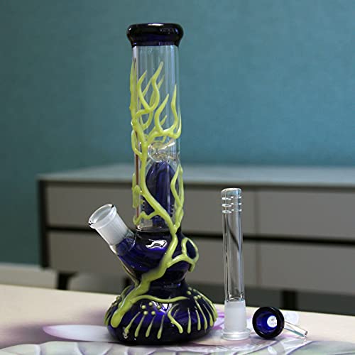 Glasbong mit Percolator ,Glas Wasser Bong mit 14.4 mm Schliff, Leuchten im Dunkeln Glassic Eisbong Set, Rohre Pipe… – Bild 5