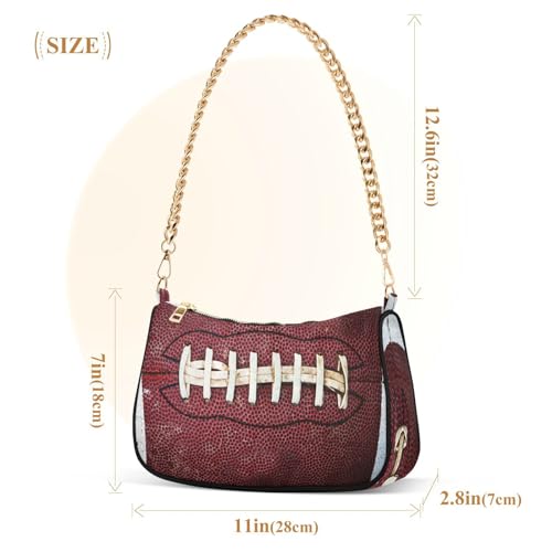 Shoulder Bags for Women American Football Lace Hobo Tote Handbag Small Clutch Purse with Zipper Closure3