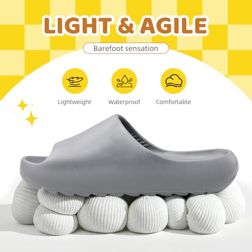 Image of Kids Cloud Slides for Boys & Girls, Super Soft & Comfy Beach Pool Slippers, Non-Slip Waterproof Shower Sandals for Toddlers & Kids