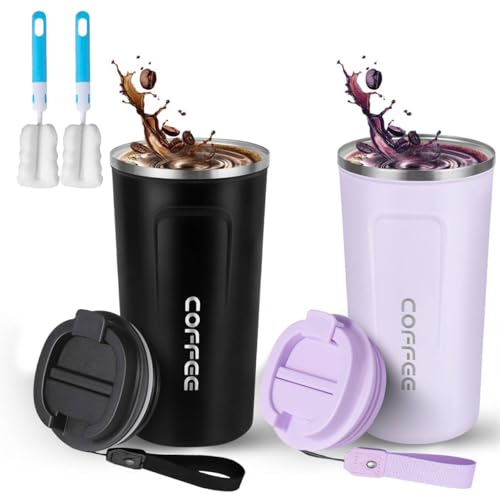 Catálogo de Termos para cafe aurrera disponible en línea. 42 VASA NAMA 2PCS 510 ml/18 oz Taza Termo de Café de Acero Inoxidable 304 con Tapa, Vaso Térmico para Café con Cuerda y Cepillo, Taza de Vacío para Bebidas Café Frías y...