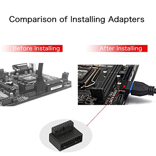 Adaptador USB 3.0 PH19B 90° macho a hembra para motherboard miniatura 3