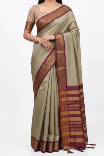 Image of SUPERLAXMI Womens Narayana Pattu Narayanpeth Cotton Silk Saree with unstitched blouse