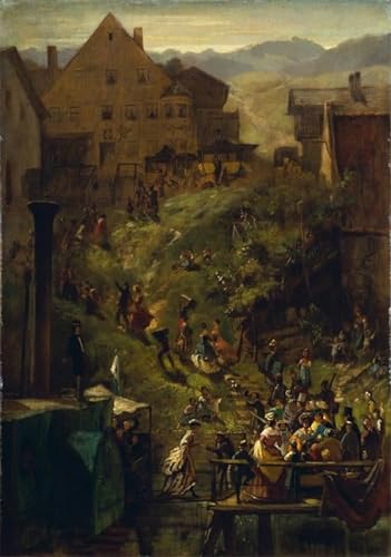 Posters et art pour décoration chambre Carl Spitzweg Arrivée à Seeshaupt 60x90