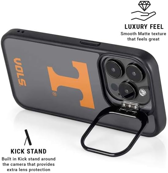 Skinit Kickstand Phone Case Compatible with iPhone 16 Pro Max - Officially Licensed University of Tennessee-Knoxville T Logo Vols on Gray Design