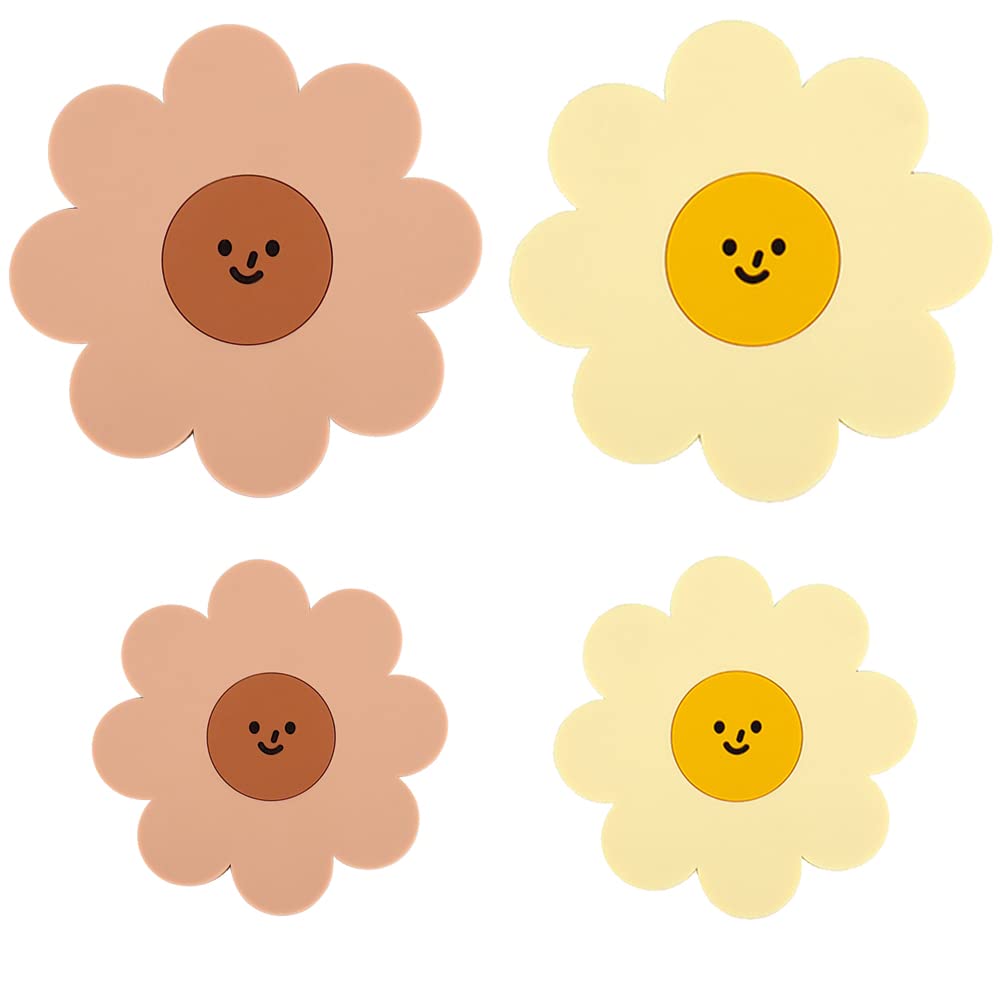 6-Pcs Silicone Drink Coasters,Coffee Mug Coasters for Office, Home, Anti-Slip Cup Coasters Protect Table from Water Marks and Damage (6-Pack)