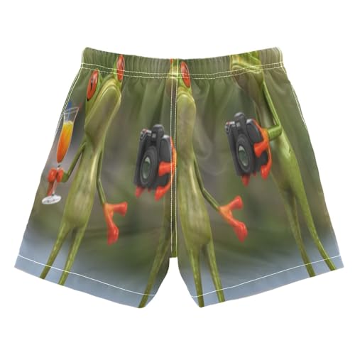 Boys Trunks, Anti Chafe Swim Trunks for Boys 2 T, Funny Frogs2