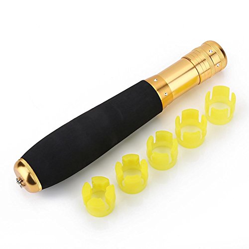 Dioche Fishing Rod Handle, Multi-Functional Metal Handle Grip EVA Fishing Pole Replacement for DIY Spinning Rods (Gold, 6.88 inches)