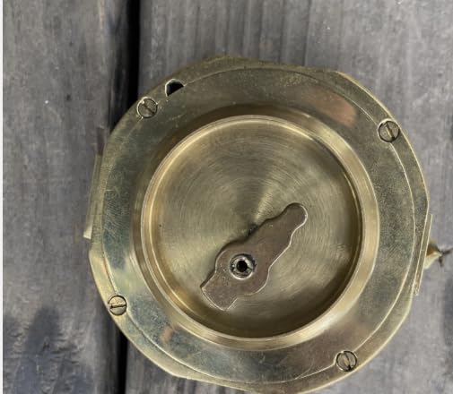 Brújula prismática antigua de latón con lente de mira y espejo – Brújula de navegación estilo militar vintage en caja de madera | Regalo coleccionable para senderismo y camping marítimo miniatura 6