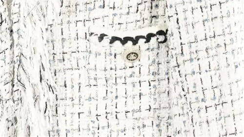 Women's Long-Sleeved Tassel Tweed Jacket Skirt Professional 2-Piece Suit2