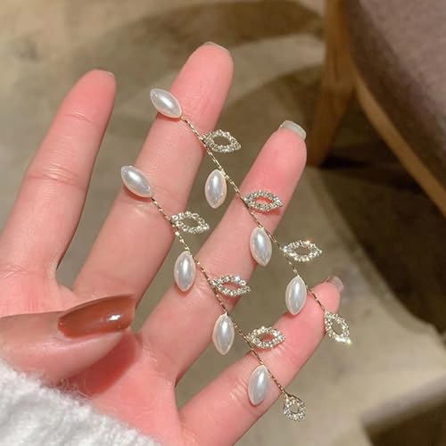 Wedding Earrings for Brides、Bridal Bridesmaid Earrings for Wedding Crystal Cubic Zirconia Bridal Drop Earrings for Women Prom Pearl earring2