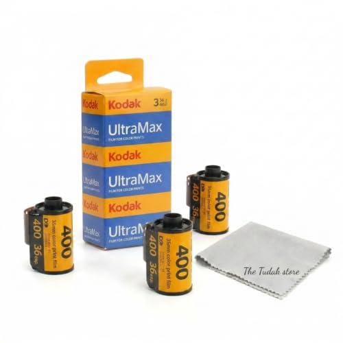 Image of Kodak Ultramax 400 35mm Film - 3 Packs of 36 Exposure Rolls for 35mm Cameras Bundled with The Tudak Store Microfiber Cloth - 108 Exposures, ISO 400 Color Negative Film for 35mm Film Camera