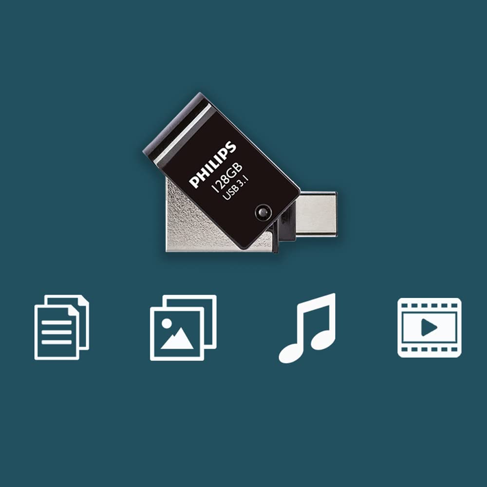 Philips Chiavetta USB 2 in 1, 128 GB, USB 3.1, USB-C