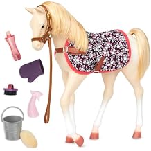 Our Generation Baby Horse Toy Grooming Set 18-inch Doll Accessories Pretend Play Toys for Kids Ages 3 & Up Palomino Foal