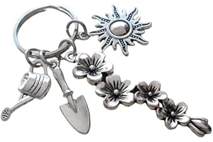 Charming Stainless Steel Trifecta of Horticulture Accessories Keychain