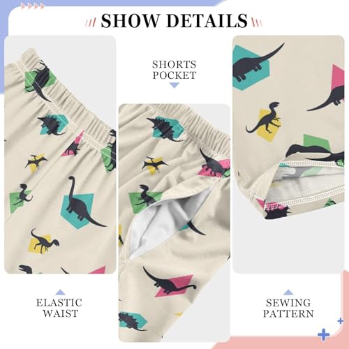 ZZXXB Dinosaurs Boys Long Pants Soft Trousers Elastic Waist Kids Lounge Bottoms with Pockets S-XL4