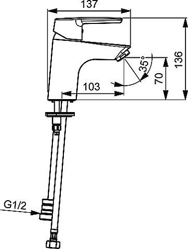 Hansa 51462293 Single-Lever Sink Tap DN15 Hansapolo, Chrome - Image 2