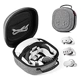 Portátil y ligera: la bolsa de almacenamiento mide 9.1 x 9.1 x 4.8 pulgadas y pesa solo 1 libra. Su diseño portátil y ligero hace que sea perfecto para guardar tu Meta Quest 3 y accesorios cuando viajas o en casa. Es un regalo ideal para cualquier entusiasta de la realidad virtual.