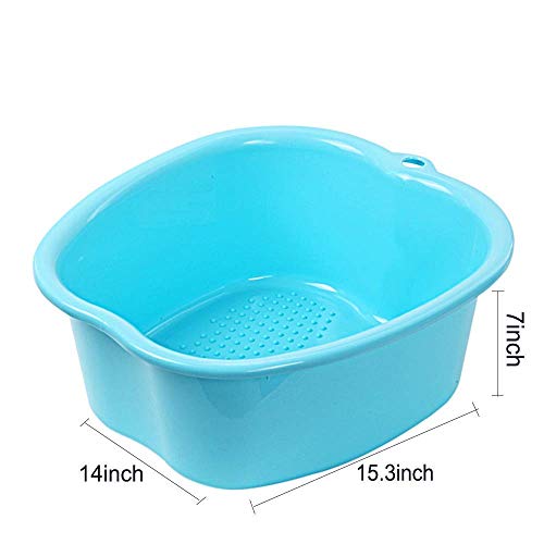 Huichao Cuenco de SPA para baño de pies Grandes, Lavabo para pies de plástico Resistente Grueso para pedicura, desintoxicación y Masaje, remojar Tus pies, uñas de pies y Tobillos,Blue