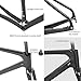 KLWEKJSD 700C Road Bike Frame 45cm 48cm 51cm 54cm Carbon Fiber Frameset with Fork Thru Axle Disc Brake Gravel Frame Internal Routing (Color : Black, Size : 45cm)