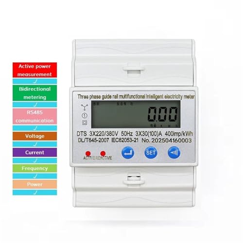 Compteur d'énergie électrique triphasé 4P avec affichage digital LCD - 2