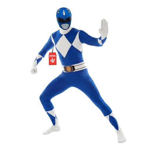 Morphsuits Disfraz de Power Ranger para hombre, talla XXL, color azul, azul, XXL