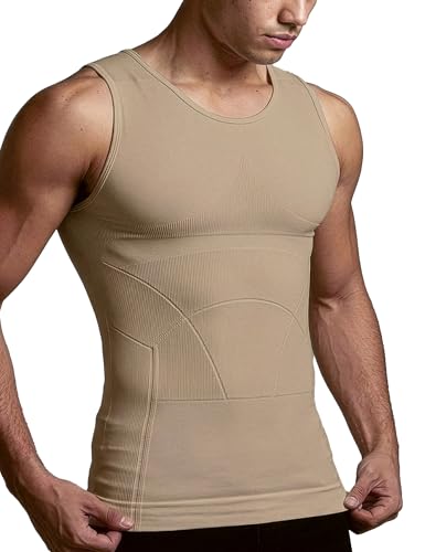 Image of DAMENSCH Form Shapewear for Men, Comfortable and Stretchy Body Shaper for Man, Posture Correcting Tummy Tucker, Breathable Gynecomastia Compression T Shirt, Ideal for Parties Shirt Tucker for Men