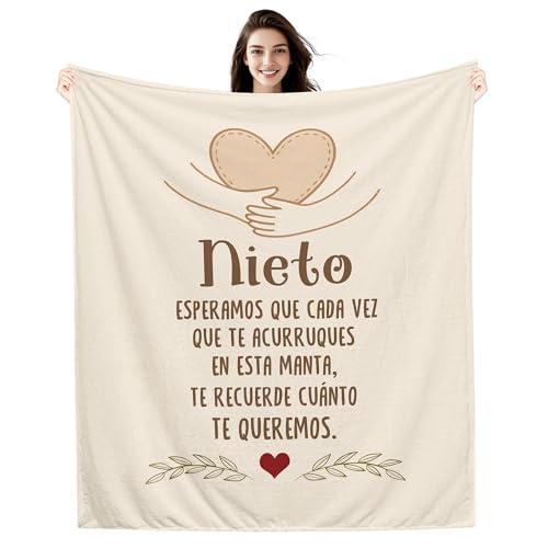 Amorea Nieto Esperamos Que Cada Vez Que te acurruques en Esta Manta te recuerde cuánto te Queremos Manta para el Nieto Recordatorio Cumpleaños Graduación