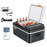 VEVOR Frigorifero Elettrico Portatile per Auto 20 L, Mini Frigo Portatile per Auto, Funzionamento CC 12 V 24 V, CA da 100 V a 240 V, Temperatura Regolabile da -20 °C a 20 °C, per Camper Viaggio Barca