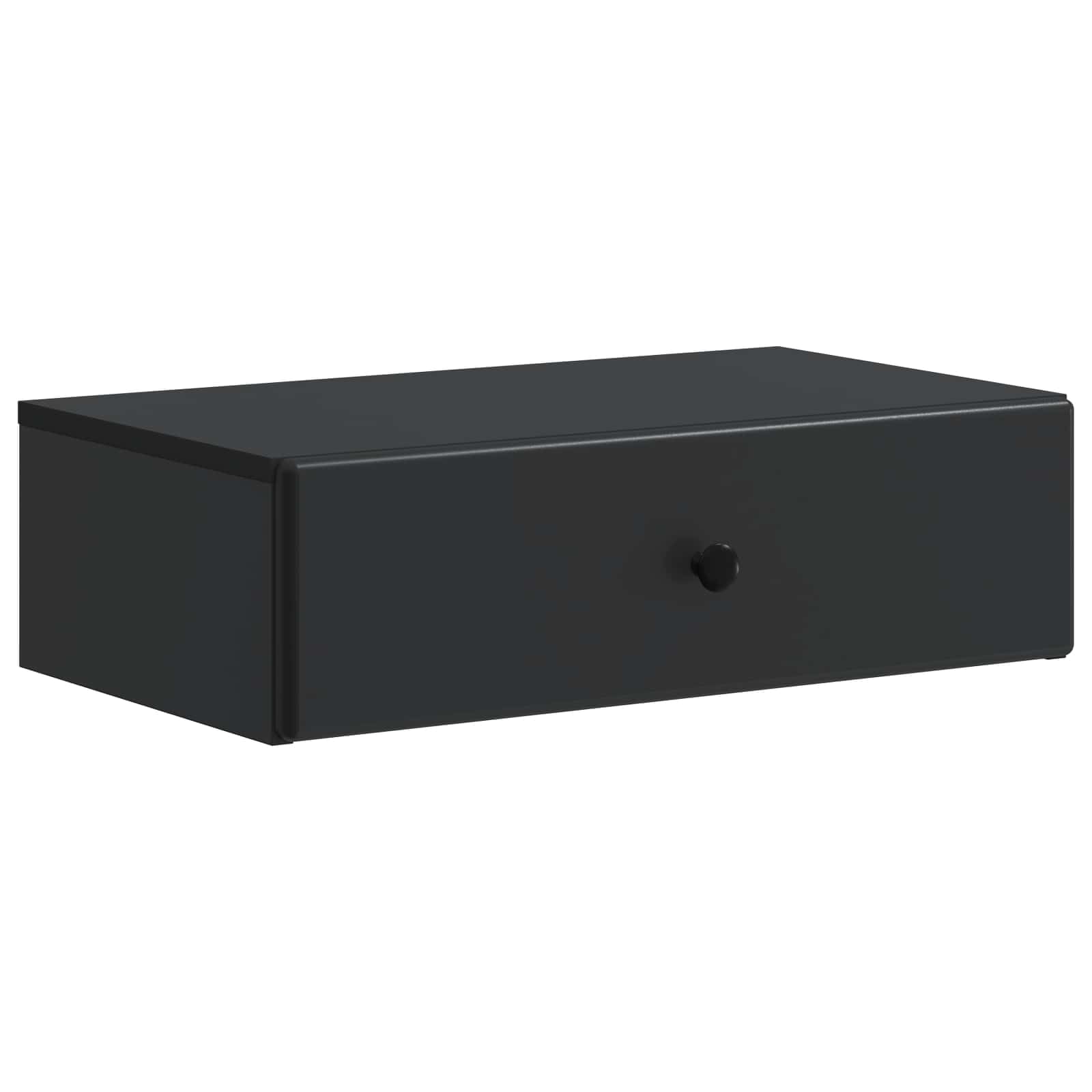 Console de chevet flottante en bois noir 59 cm avec tiroir pratique