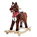 Produktbild Gehendes Pferd auf Rädern Stofftier Pferd Frühkindliche Bildungsschaukelpferd Recht Plüschtier Pretend Play Pferd (Farbe : Braun, Größe : 78X30X75CM)