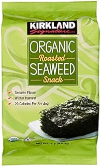 Kirkland Signature Organic Roasted Seaweed Snack, 0.6 Ounce (10 Count) (3 Pack)