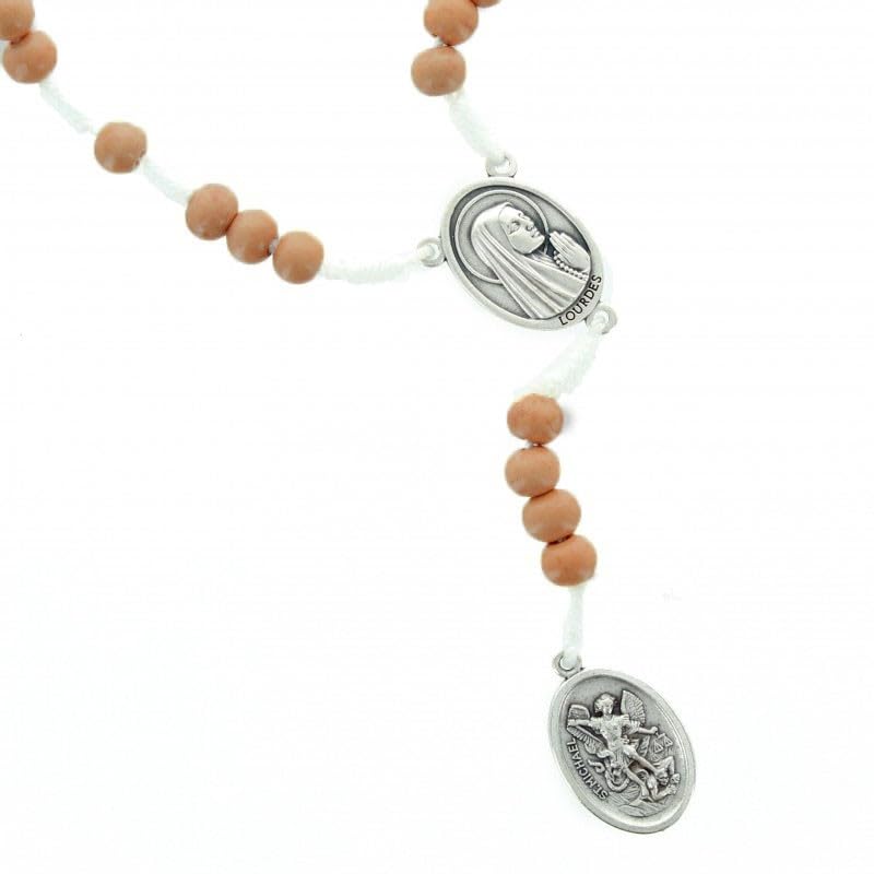 Palais du Rosaire Saint Michael Rosary in Rope and Wooden Grains – Wooden Christian Worship, Wood