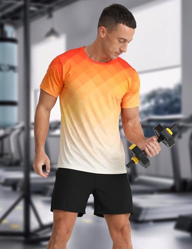 Men's Athletic T-Shirt Performance Gym Shirt Quick Dry Moisture Wicking Running Workout Short Sleeve Tops3