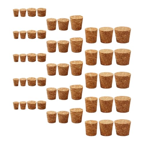 Tapones de corcho de madera para preservar vino en casa, 100 piezas con 10 tamaños distintos 2