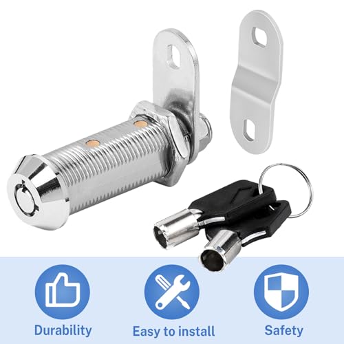 Image of Sissinda Cam RV Storage Locks Keyed Alike, 1-1 /2 inch Fits 1-1 /4 inch Max Door Thickness, Compartment Locks for Camper Trailer Cabinet With Keys (2 Pack)