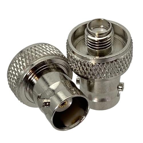 3x 5x 10x BNC to SMA �I�X�v���O & ���X�W���b�N�Z���^�[�t�����W & R*/F �A�_�v�^�[�R�l�N�^ 50ohm ���C���[�[�q(BNC F to SMA F Ni,10Pcs)