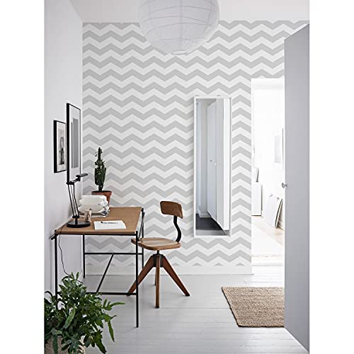 Décoration panoramique auto-adhésive au design chevron raffiné - 2