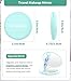 WOBSION LED Lighted Travel Makeup Mirror, 1x/10x Magnification, Compact, Portable for Handbag, Purse, Pocket, 3.5 inch Illuminated, Folding, Handheld, 2-Sided, Round, Cyan