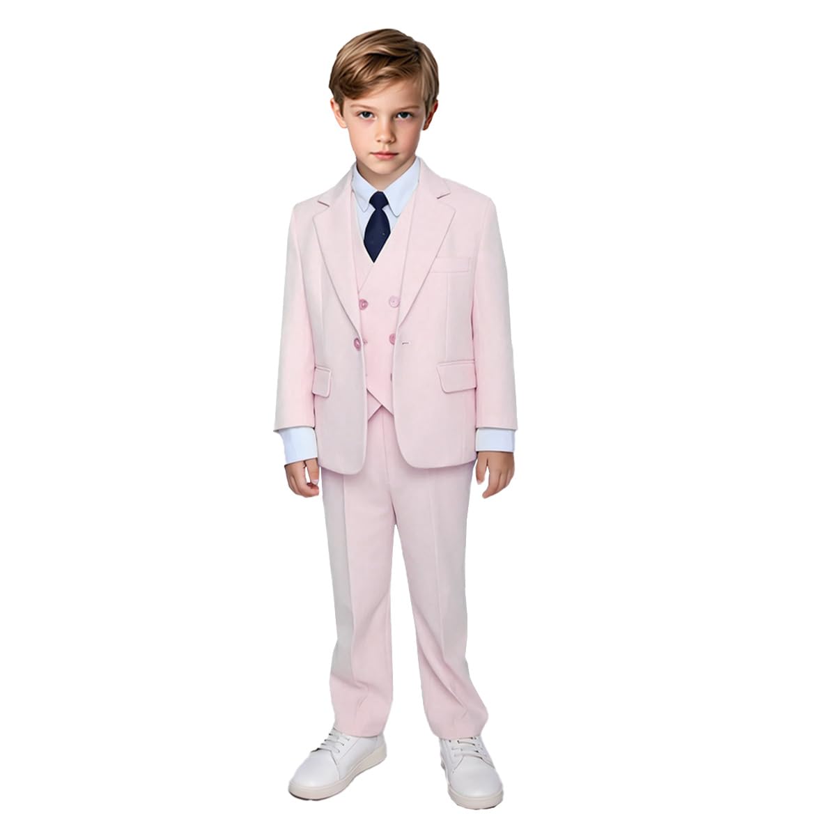 Einreihiger Anzug für Jungen, Anzugjacke, Weste, Hose für Kleinkinder, Teenager, Jungen, Kommunion, Hochzeit, 3-teilig