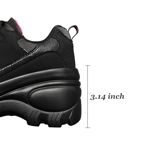 Women's Fashion Platform Chunky Sneakers Lace Up Comfortable Wedge Walking Sport Sneakers Casual Non-Slip Running Shoes2