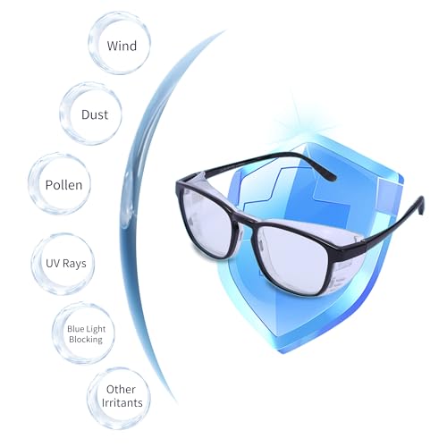 Image of Dry Eyes Relief Eyeglasses, Blue Light Blocking, Moisture Chamber Glasses , Computer Reading /Gaming /TV /Phones Glasses for Men / Women, Anti Eyestrain for Large Frame (Black)